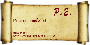Prinz Emőd névjegykártya